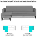 Adorn India Aladra L Shape Decent 5 Seater Sofa Set LHS (Grey) (3 Year Warranty)