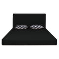 Adorn India Easy Highback Three Seater Sofa Cum Bed Rhombus 6' x 6' (Black) (1 Year Warranty)