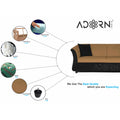 Adorn India Acura 3 Seater Sofa(Camel & Black)