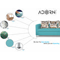 Adorn India Alita 3 Seater Compact Sofa (Aqua Blue)