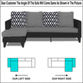 Adorn India Beetle Rhombus L Shape 5 Seater Sofa Set LHS (Grey & Black) (3 Year Warranty)