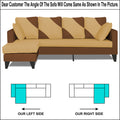 Adorn India Denver L Shape 5 Seater Sofa Set LHS (Brown & Beige) (3 Year Warranty)