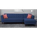 Adorn India Leaf 6 Seater Corner Sofa Right Hand Side (Blue)