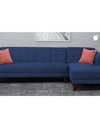 Adorn India Leaf 6 Seater Corner Sofa Right Hand Side (Blue)