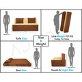 Adorn india Easy Three Seater Sofa Cum Bed(Brown & Beige) 6'x6'