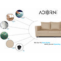 Adorn India New Straight Line Three Seater Sofa(Beige)