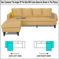 Adorn India Chandler Plain L Shape 5 Seater Sofa Set LHS (Beige) (3 Year Warranty)