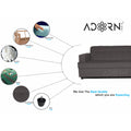 Adorn India Aleena 3 Seater Sofa(Grey)