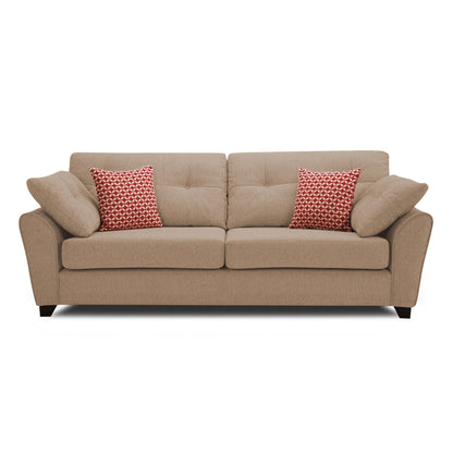 Adorn India Moris 3 Seater Fabric Sofa (Beige)