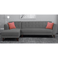 Adorn India Leaf 6 Seater Corner Sofa Left Hand Side (Grey)