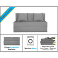 Adorn India Easy Two Seater Sofa Cum Bed Alyn 4'x 6' (Grey) (1 Year Warranty)