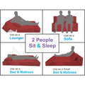 Adorn India Foam Easy 2-Person Sofa Cum Bed Alyn 4'X 6' (Maroon) (1 Year Warranty)