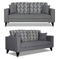 Adorn India Berlin Bricks 3+2 5 Seater Sofa Set (Grey) Martin Plus (3 Year Warranty)