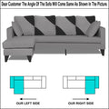 Adorn India Denver L Shape 5 Seater Sofa Set LHS (Grey) (3 Year Warranty)