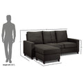 Adorn India Daffodil Three Seater Modular Sofa (Grey), Wood, Foam