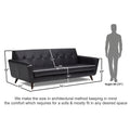 Adorn India Exclusive Alexus Leaterette Three Seater Sofa (Black)
