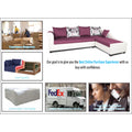Adorn India Aliana L Shape Leatherette Fabric 6 Seater Sofa Set RHS (Light Purple & White) (3 Year Warranty)