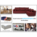 Straight line 6 seater L Shape Sofa set (Maroon)