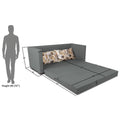 3 Seater Sofa Cum Bed Straight line (Light Grey), Wood, Foam