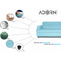 Adorn India Aleena 3 Seater Sofa(Light Blue)