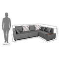 Adorn India Mclain L Shape 6 Seater Sofa (Light Grey)