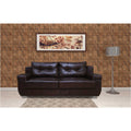 Adorn India Soleado Leatherette Three Seater Sofa (Brown)