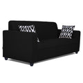 Adorn India Rio Highback 3 Seater Sofa (Black) (3 Year Warranty)