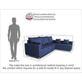 Straight line L Shape Sofa (Blue)