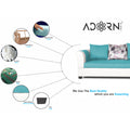 Adorn India Aliana L Shape Leatherette Fabric 6 Seater Sofa Set RHS (Aqua Blue & White) (3 Year Warranty)