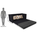 3 Seater Sofa Cum Bed Exclusive Two Tone Straight Line (Dark Grey & Black), Wood, Foam