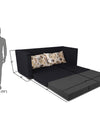 Adorn India Exclusive Two Tone Straight Line Three Seater Sofa Cum Bed (Dark Grey & Black)