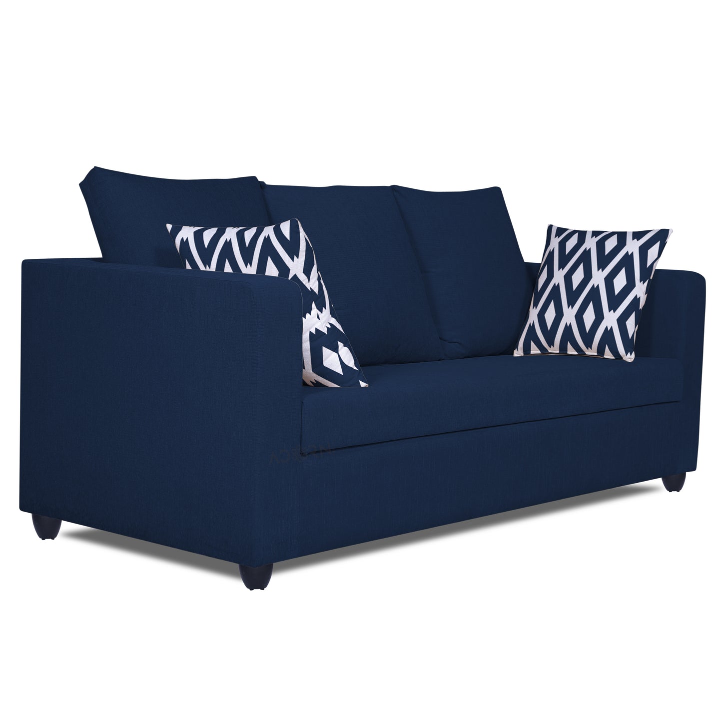 Adorn India Zink Straight Line 3-1-1 5 Seater Sofa Set (Blue)
