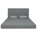 Adorn India Easy Highback Three Seater Sofa Cum Bed Rhombus 6'x 6' Grey (3 Year Warranty)