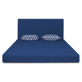 Adorn India Easy Highback Three Seater Sofa Cum Bed Rhombus 5' x 6' (Blue) (1 Year Warranty)