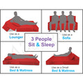 3 Seater Sofa Cum Bed Easy Alyn 5x6 (Red)