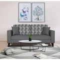 Adorn India Berlin Bricks 3 Seater Sofa (Grey) Martin Plus (3 Year Warranty)