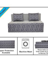 Adorn India Easy Two Seater Sofa Cum Bed Poly Cotton 4'X6' (Blue and Grey)