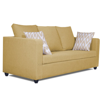 Adorn India Zink Straight Line 3-1-1 5 Seater Sofa Set (Beige)