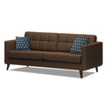 Adorn India Chilly 3 Seater Sofa (Brown)