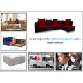 Adorn India Adillac 5 Seater Corner Sofa (Maroon & Black)