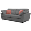 Adorn India Moris 3 Seater Sofa (Grey) (3 Year Warranty)