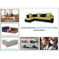 Adorn India Adillac 5 Seater Corner Sofa(Left Side Handle)(Green & Black)