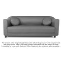 Adorn India Brisco 3 Seater Sofa (Light Grey), Wood, Foam