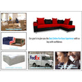 Adorn India Adillac 5 Seater Corner Sofa(Right Side)(Red) d & Black