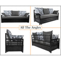 Adorn India Polar Black Metal Three Seater Sofa Cum Bed with Storage (6 x 5) (Light Grey)