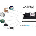 Adorn India Aliana L Shape Leatherette Fabric 6 Seater Sofa Set RHS (Black & White) (3 Year Warranty)