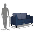 Adorn India Hector Stripes 2 Seater Sofa (Blue) Martin Plus (3 Year Warranty)