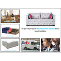 Adorn India Straight line 3 Seater Sofa Cum Bed Floral Digital Print (Blue)