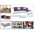 Adorn India Aliana L Shape Leatherette Fabric 6 Seater Sofa Set RHS (Dark Purple & White) (3 Year Warranty)