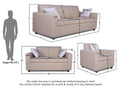 Adorn India Monteno Six Seater 3+2+1 Sofa Set(Beige) (3 Year Warranty)